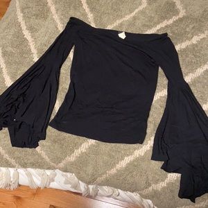Free People - long sleeve, off shoulder, frayed sleeves